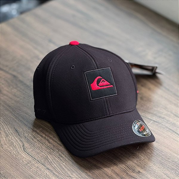 Boné QUIKSILVER square - Preto+vermelho