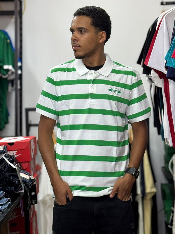 Camisa Polo Lacoste Masculina Listrada Com Estampa Golf  - DH4611-23-JII