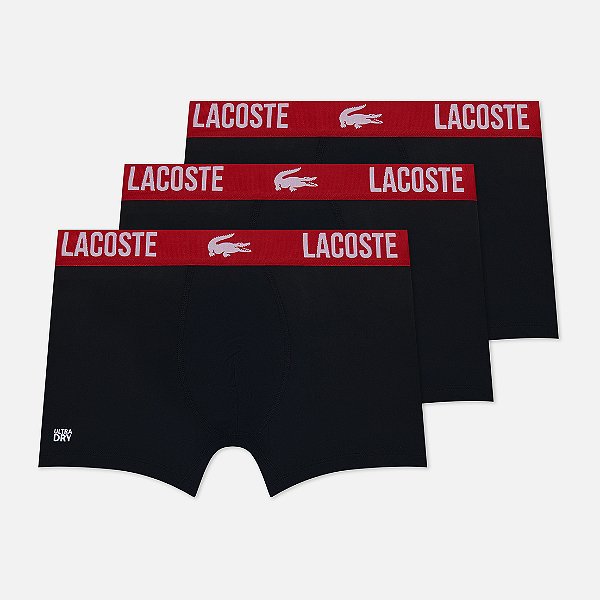 Kit cueca lacoste ultra dry - Preto+vermelho
