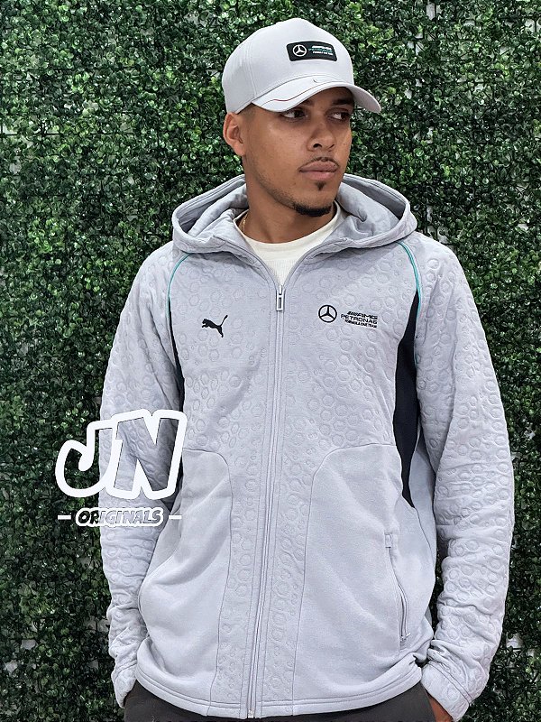 Jaqueta esportiva com gorro mercedes Petronas F1 AMG - Cinza