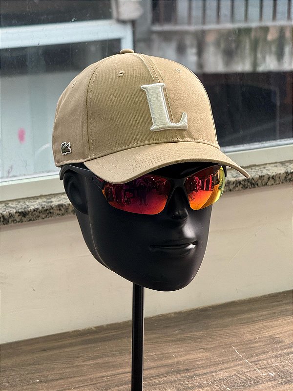 Boné Lacoste Bordado 3D - Bege