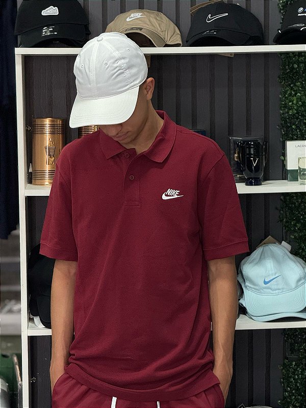 Camiseta Polo Nike Sportwear Vinho Símbolo Pequeno