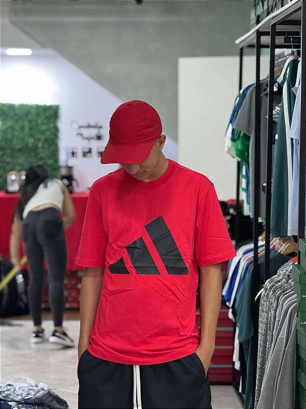 Camiseta Essentials Big Logo- Vermelho