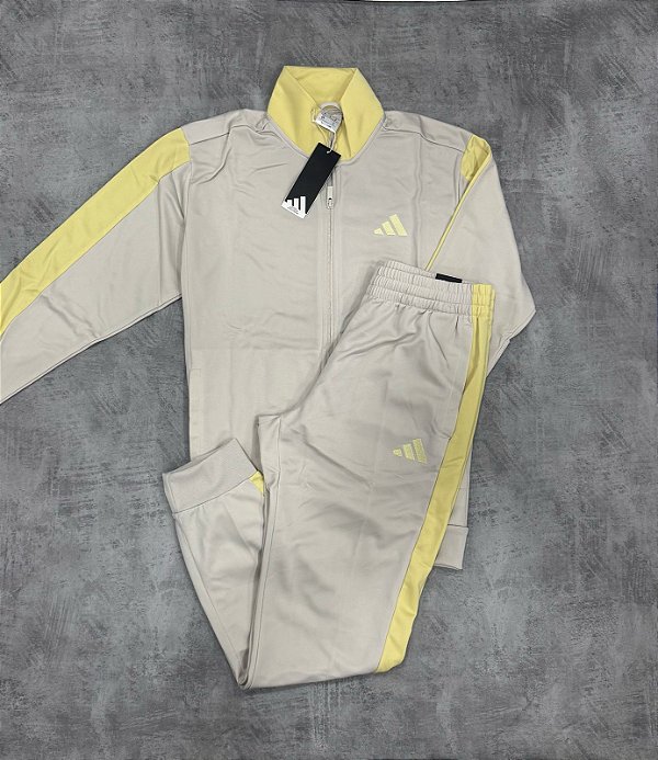Conjunto Sportwear Adidas ColorBlock - Bege Alumina