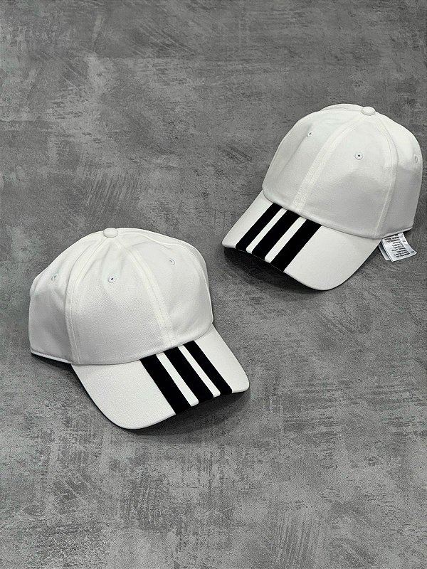 Boné Adidas 3 Listras- Branco