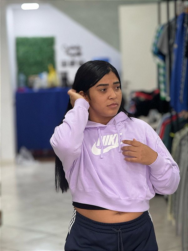 Blusão Nike Sportswear Club Fleece Crop Feminino - Lilas