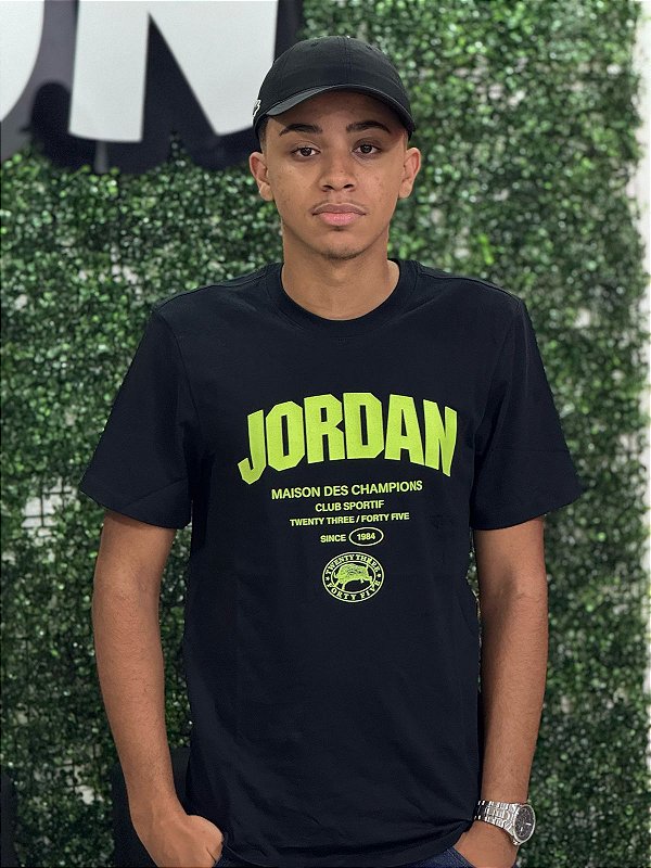 Camiseta Jordan Club Sportif - preto com detalhe verde