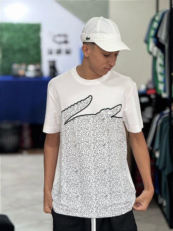 Camiseta Lacoste croco  - Branca