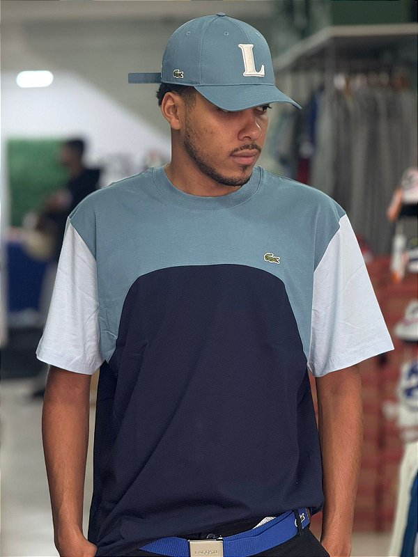 Camiseta Lacoste Color-block T-shirt- Navy Blue