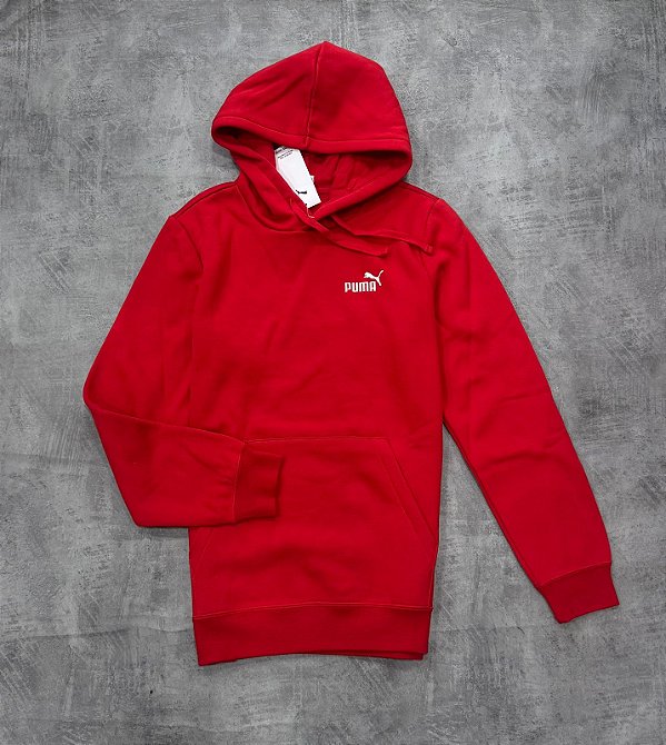 Moletom Puma com Capuz Essentials Small- Vermelho