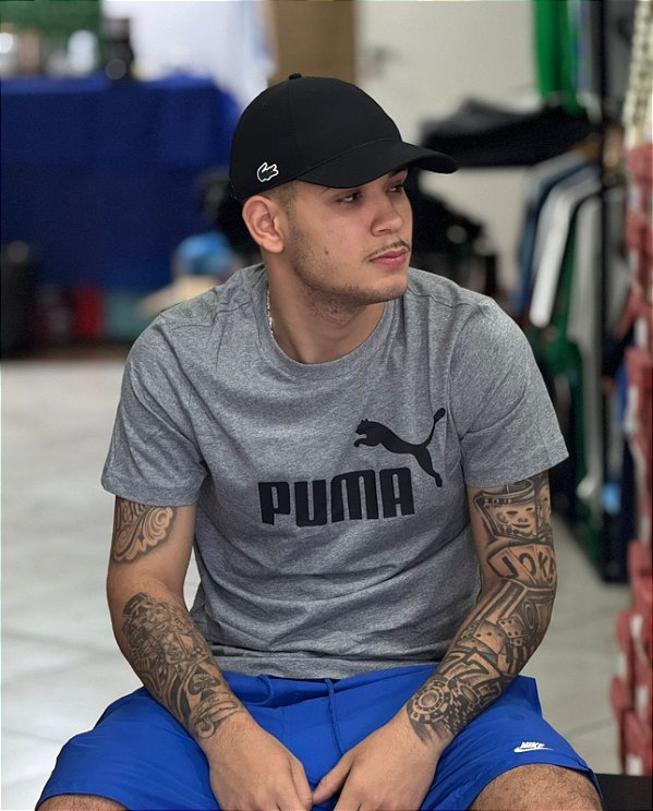 Camiseta Puma Ess Logo Tee - Cinza