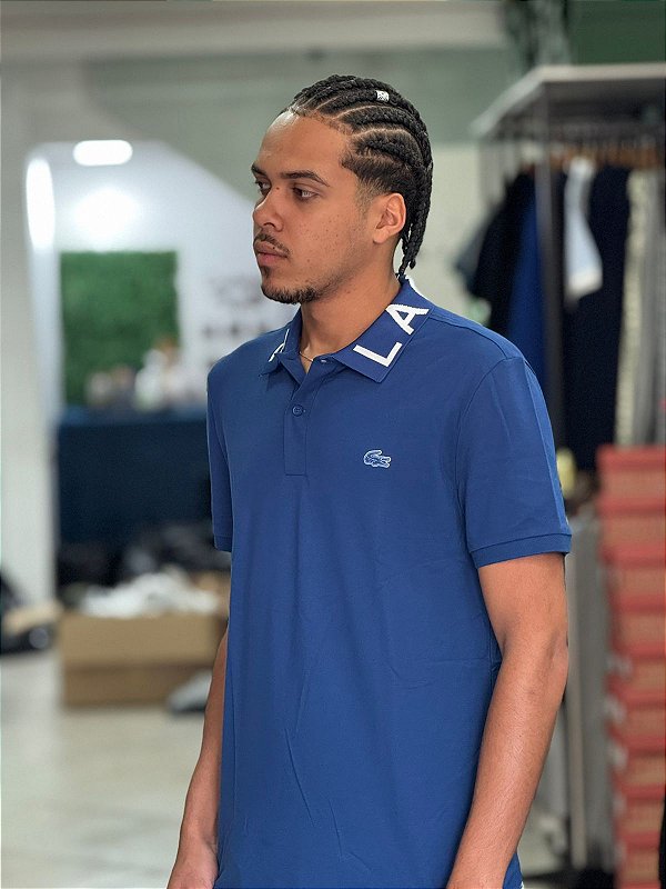 POLO LACOSTE GOLA ASSINALADA- AZUL ROYAL
