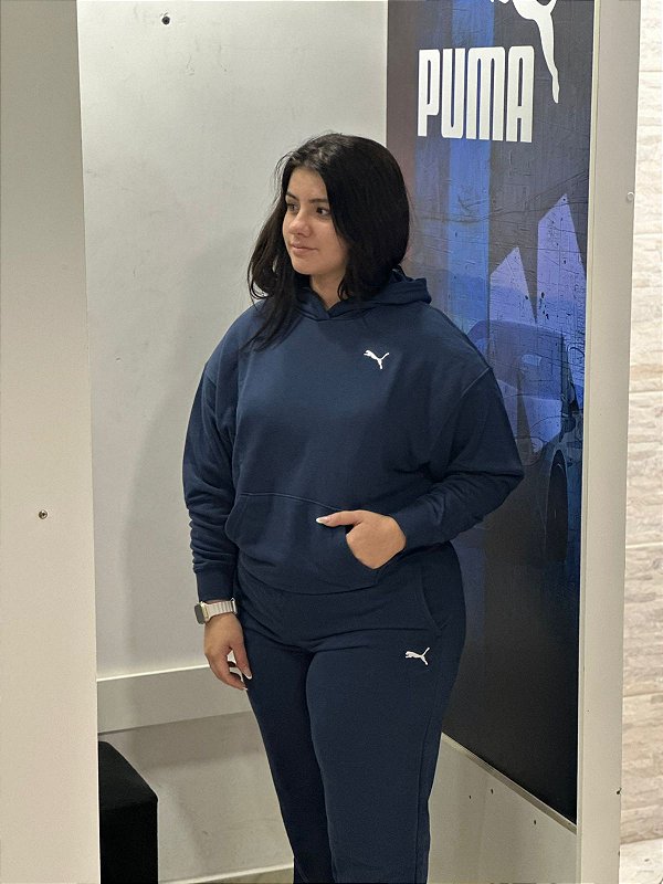 Conjunto Feminino Puma Canguru Azul Marinho