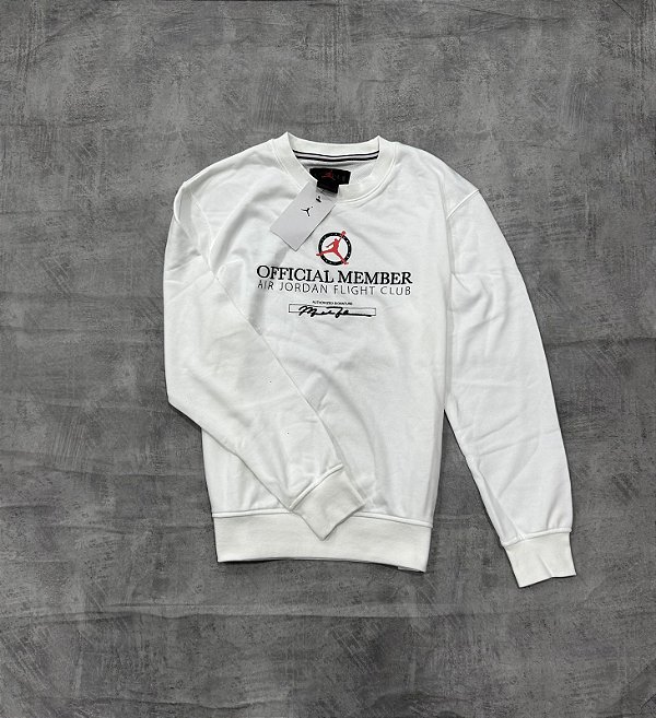 Moletom gola careca Buzo Nike Jordan Flight MVP - Branco