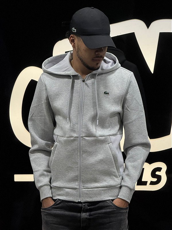 Moletom lacoste sport ziper cinza - SH9676-23-9YA