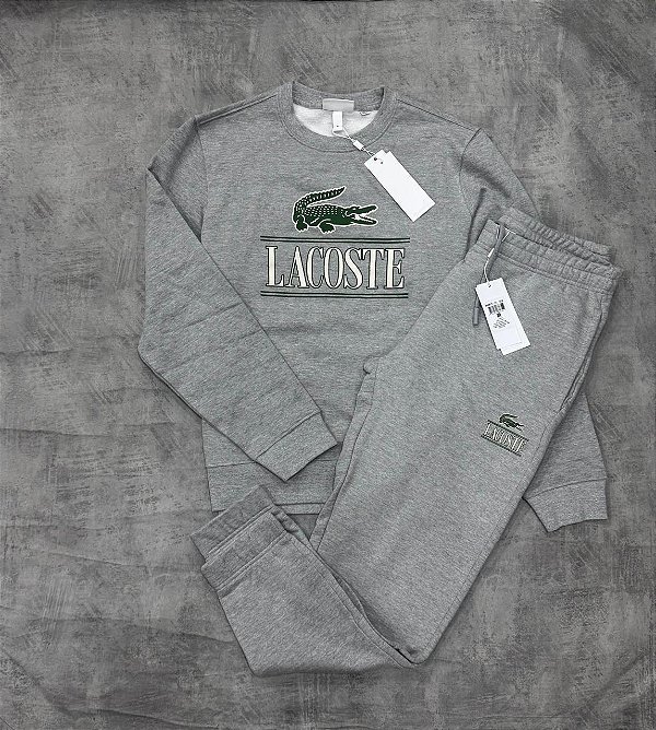 Conjunto lacoste since cinza