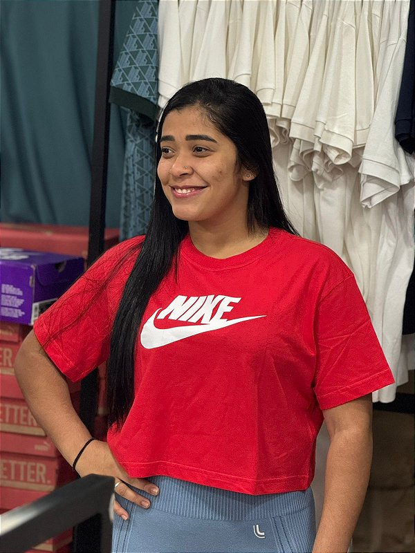 Cropped nike sportwear feminino - Vermelho