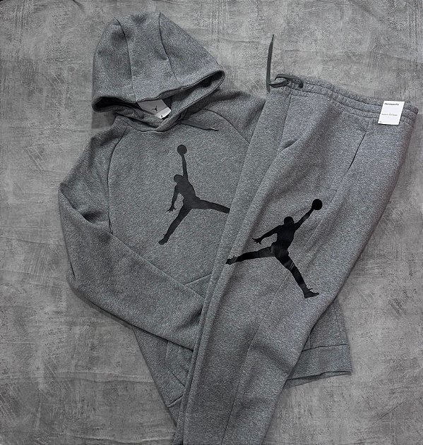 Conjunto Air Jordan Cinza Big Logo