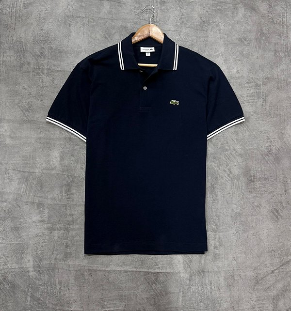 Polo lacoste - Azul marinho + Branco