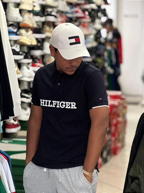 Polo Tommy Hilfiger Masculina Regular- AZUL MARINHO