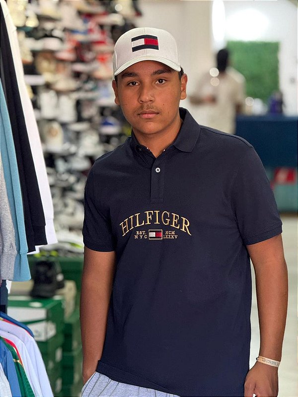Polo Tommy Hilfiger Masculina Regular FIT AZUL MARINHO