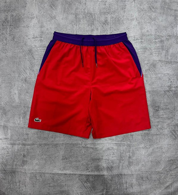 Bermuda Lacoste Sport -vermelho + roxo