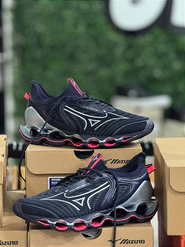 MIZUNO WAVE PROPHECY 14- SILVER /DARK BLUE /RED