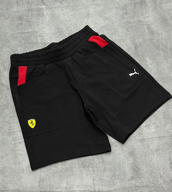 Short Moletom Puma x Ferrari Preto