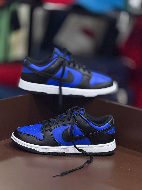 Tênis nike Dunk Retro - Preto + Azul royal
