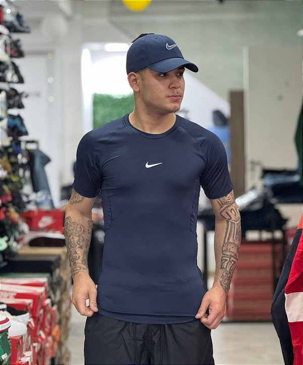 Camiseta dri-fit Academy nike pro - azul marinho