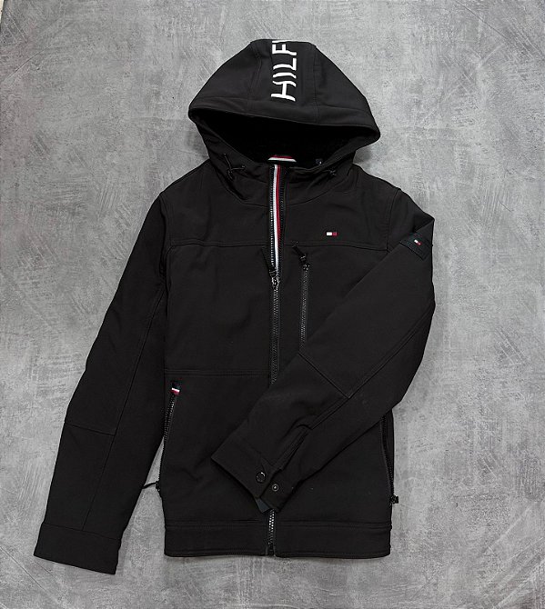 Jaqueta Tommy Hilfiger Velejador  Preto - forrada com Touca