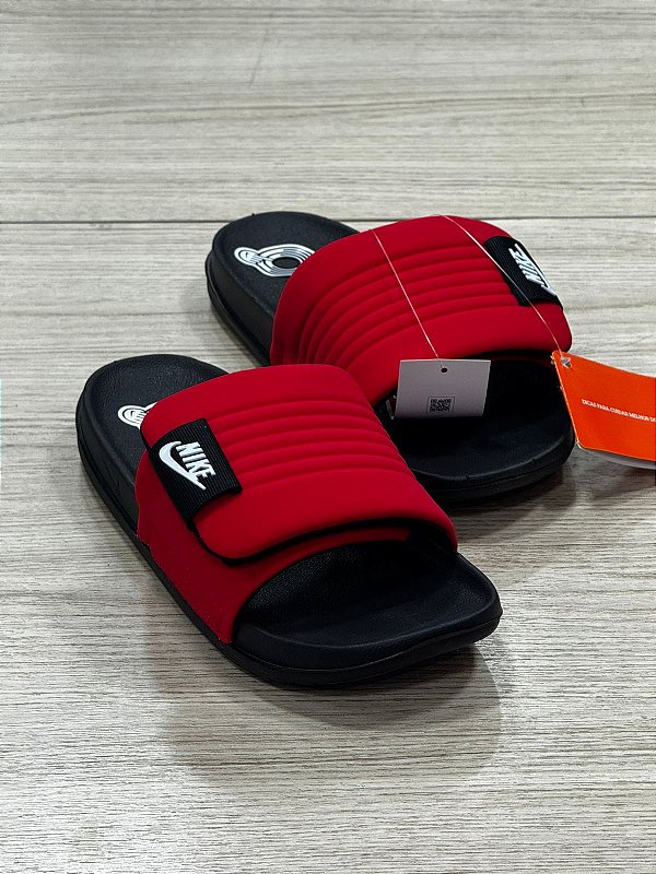 Chinelo slide nike adjust - preto+vermelho