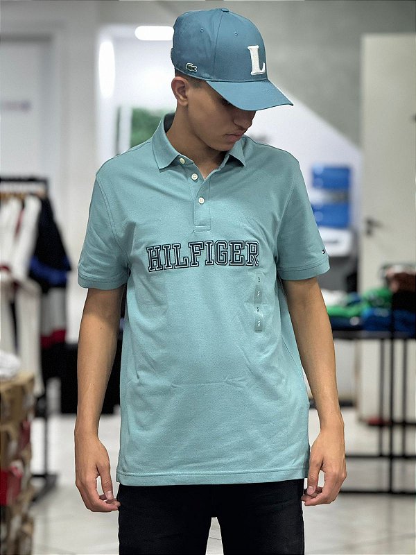 POLO TOMMY HILFIGER  AZUL CIANO - REGULAR FIT