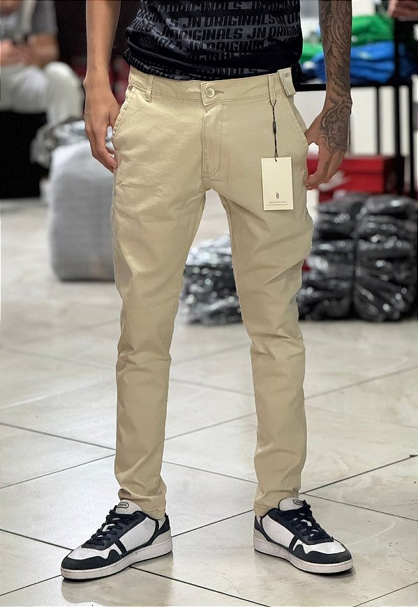 Calça sarja presence Areia - 7123