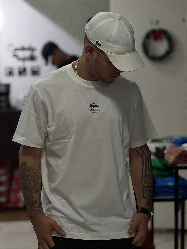 CAMISETA LACOSTE PARIS UNISSEX- BRANCA