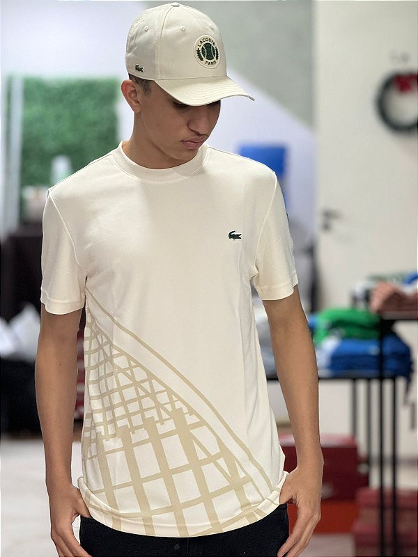 CAMISETA LACOSTE SPORT REGULAR FIT- BEGE