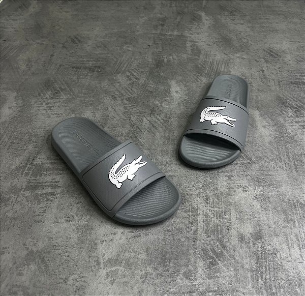 Chinelo Lacoste Croco - Cinza