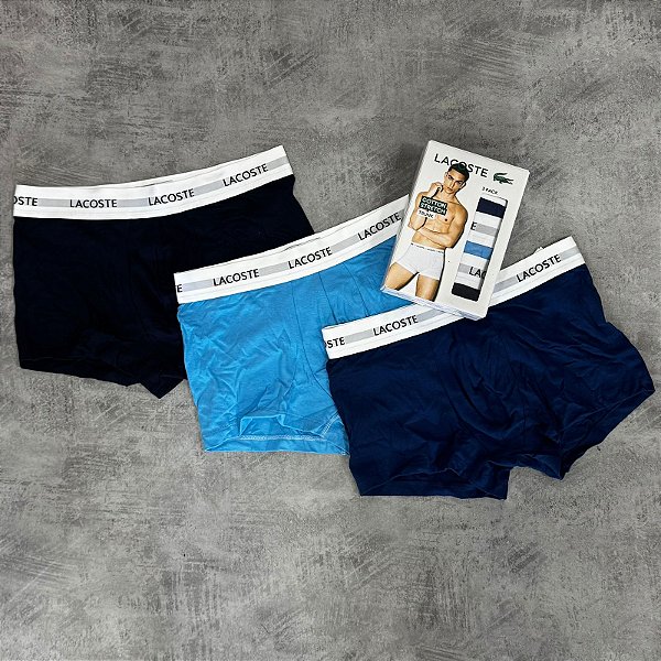 KIT CUECA LACOSTE COTTON STRECH 3 CORES