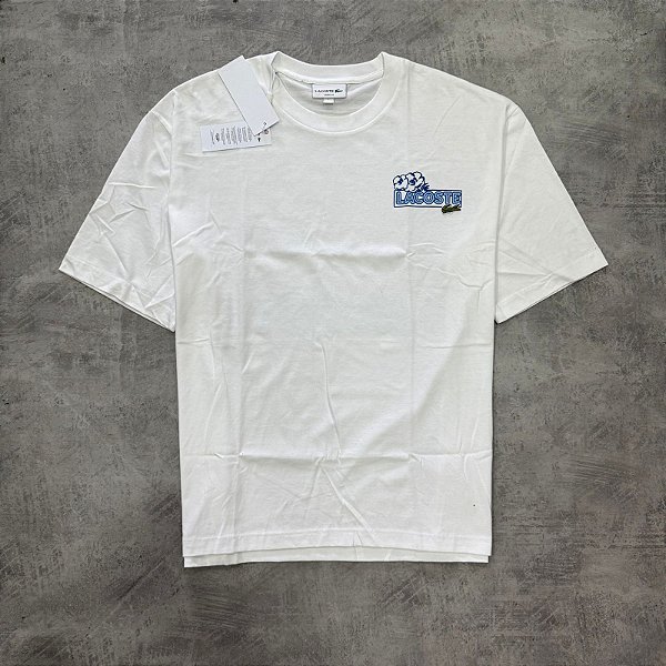CAMISETA LACOSTE FLOWER- BRANCA