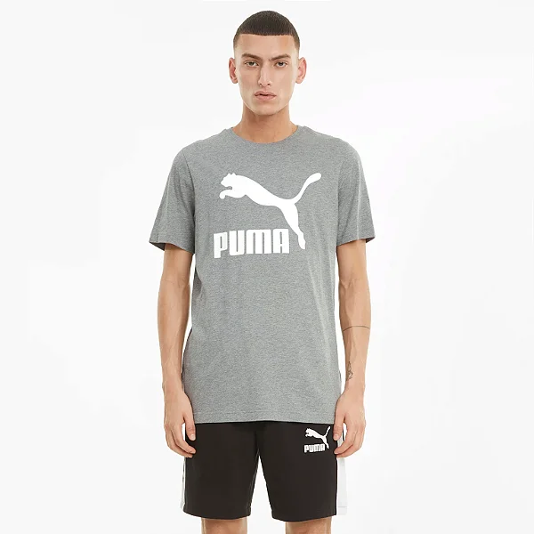 CAMISETA PUMA CLASSIC LOGO TEE- CINZA