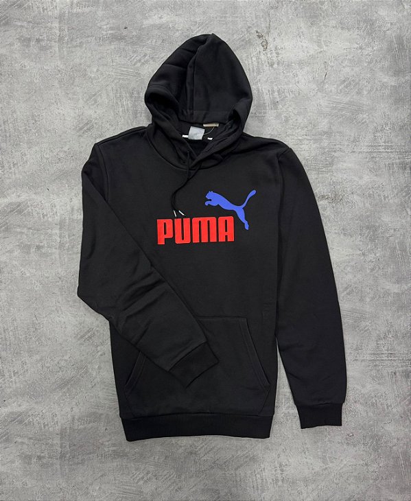 Moletom Puma Ess Plus Tone Big Logo Masculino - Preto