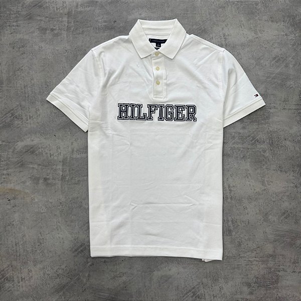 Polo Tommy Hilfiger Letreiro - Branca