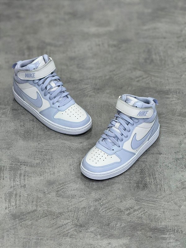Tênis Nike Court Borough Mid 2  Platinum\ Ghost-White