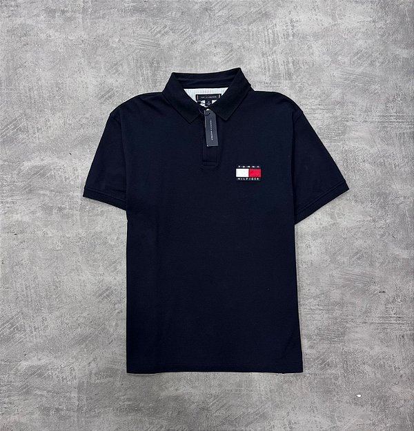 Polo Tommy Hilfiger bandeira - Azul marinho