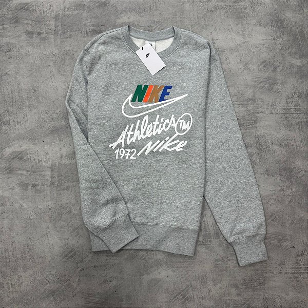 Blusão Nike Club Crew Masculino-Cinza