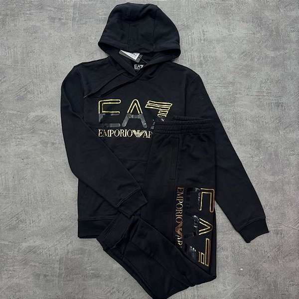 CONJUNTO ARMARNI EA7- PRETO E DOURADO