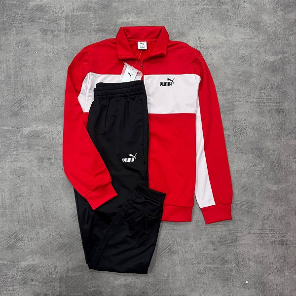 Conjunto Puma Tracksuit 2026 - vermelho+Preto 687304-11