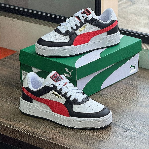 Tenis Puma Pro Classic- Branco+Preto+Vermelho