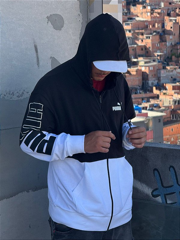 Jaqueta Puma Letreiro Preto+ Branco -01-676763