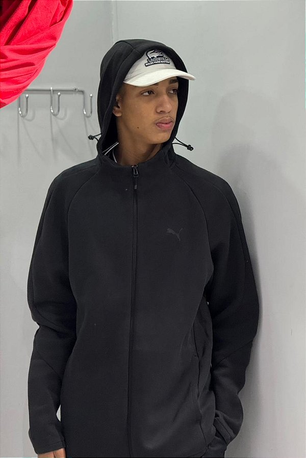 JAQUETA PUMA EVOSTRIPE CORE FZ HOODIE PRETA MASCULINA